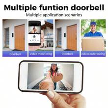 1pc Smart Wireless Doorbell Visual-WiFi Door Doorbell Camera, Night Vision, Real-Time Notification,Voice Changer, Photo&Video, 2 Way Audio