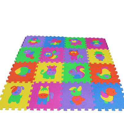 Tapete Foami tipo rompecabezas de 8mm con diseño de animales tapete infantil alfombra modular para decoración y protección de piso ideal para juegos aprendizaje guarderías y cuarto de niños
