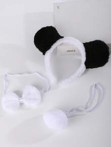 3pcs/Set Costume Decoration Performance Headband, Tie, Tail - Cartoon Animals: Cow, Rabbit, Tiger, Monkey, Puppy,Hairband,Hair Hoop Headbands - Multicolor - View 23