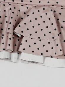 Summer Sexy Solid Color Bodycon Mini Dress, Backless Polka Dot Ruffle Hem Lifting Dress, Suitable For Party Wear - Khaki - View 3