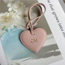 Customized Initials 1pc Five PU Leather Heart Shape Ladies Luggage Bag Charm Pendant, Monogrammed Heart Women Handbag Pendant Gift, Personalized PU Leather Heat Keychain, Tassels For Jewelry Making Key Chain DIY Craft Bag Accessories, Multifunction, Versatile, Large Capacity, Lightweight, Functional, Practical, All-Purpose, Colorful, Cute - Multicolor - View 20