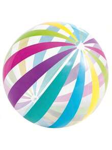 1 Pc Polka Dot Inflatable Beach Ball, Colorful Striped PVC Water Play Ball, Outdoor Pool Party Beach Decor - Multicolor - View 10