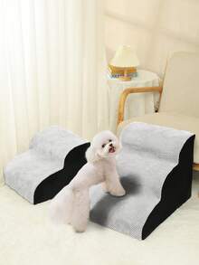 1pc Non-Slip Solid Color Removable & Washable Pet Stairs, Elastic & High Strength, Suitable For Indoor Use On Sofa/Bed, For Small/Medium Pets - Multicolor - View 2