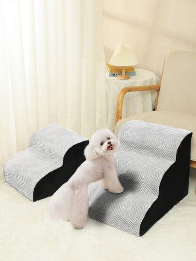 1 st halkfri enfärgad avtagbar och tvättbar husdjurstrappa, elastisk och hög hållfasthet, lämplig för inomhusbruk på soffa/säng, för små/medelstora husdjur