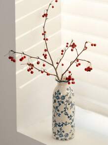 Nowy chiński retro ceramiczny mały wazon na kwiaty, smukły salon, kompozycja z suchych kwiatów, dekoracja hydroponiczna, wysokiej klasy niebieski i biały porcelanowy wazon na kwiaty