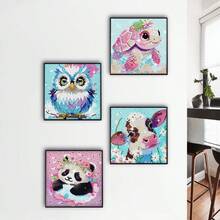 5D鉆石畫套件，全鑽可愛動物鉆石藝術套裝，DIY鑽石畫套件，水晶簡易繪畫藝術工藝套件，適用於成人初學者家居牆飾，節日送給朋友的禮物 - 淺藍色 - 查看 10