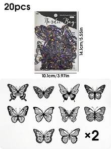 20 sztuk błyszczących naklejek motyli, DIY dekoracyjne naklejki motyli do dekoracji imprez, wystroju domu, odpowiednie na imprezy, wesela, święta, walentynki, Boże Narodzenie, Wielkanoc, Dzień Matki, urodziny, wystrój pokoju, wystrój ściany, wystrój sypialni, wystrój łazienki, wystrój pokoju, wystrój domu, tapeta do salonu, naklejki ścienne, tapety, wystrój kuchni