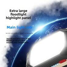 1pc Portable Outdoor Magnetic Hook Emergency Car Repair 4 Modes Super Bright LED Work Light, USB Rechargeable, Long-Lasting, Foldable Flashlight, Suitable For Outdoor Camping