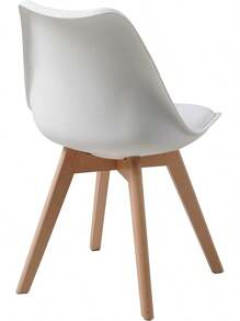 ALBATROS Esszimmerstühle 4er Set AARHUS, Weiss - Beine aus Buche Massiv-Holz, Skandinavisches Retro-Design, bequemer Schalenstuhl - Eleganter Küchenstuhl, Stuhl Esszimmer für Esstisch