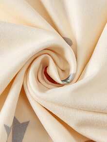 2pcs/Set Girls Summer Pajama Set: Cute Rabbit & Cherry Print Loose Knee-Length Round Neck T-Shirt Dress & Shorts - Multicolor - View 10