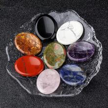 1 件装烦恼石玫瑰石英紫水晶手工雕刻拇指石口袋冥想椭圆形水晶天然活力放松石 - Stone - 查看 5