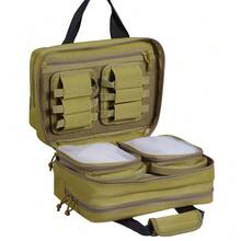 Tactical Range Bag For Dual Pistols With Built-In Pistol Storage Brown Color - Army Green - View 8