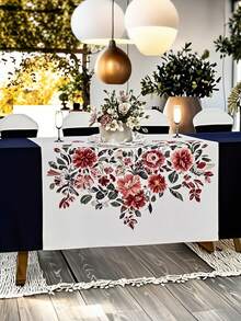 1pc Customized Linen Table Runner, Personalized Full-Color Printing, Suitable For Wedding, Birthday, Anniversary And Events - Polyester, Custom Design, Exhibition, Festival, Holiday Decor, Supplier Booth - Multicolor - View 11