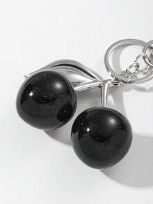 1pc Burgundy Cherry Bag Charm Keychain - Cherry, Apple, Pear, Strawberry Charm, Car Accessory, Keychain, Women's Gift, Christmas Gift, Valentine's Day Gift, Y2K - Multicolor - View 6