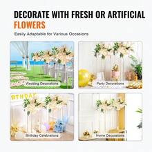Elegant 31.5 Inch Gold Flower Stand Set Geometric Centerpiece Vases For Weddings Events Parties Home Decor - Beige - View 4