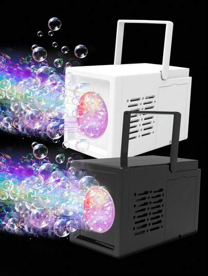 Máquina de bolhas automática portátil com vários furos para crianças, brinquedo divertido para meninos e meninas, festa ao ar livre, presente (pilhas e solução de bolhas não incluídas)