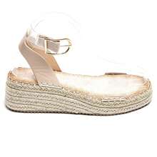 Cross-Strap Platform Sandals With Ankle Buckle – Modern Summer Style - Natural - View 2