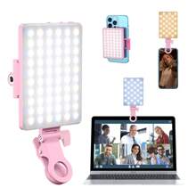 Lampe selfie pour téléphone, ordinateur portable, tablettes, appareil photo, vidéo, avec clip avant et arrière, 3 modes d'éclairage réglables pour téléphone, compatible avec , Android, iPad, ordinateur portable, pour le maquillage, les selfies, Vlog convient pour les selfies et la diffusion en direct, lumière portable