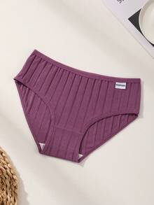 5pcs/Pack Celana Dalam Wanita Katun Murni Pinggang Rendah Tanpa Jahitan, Bergaris Warna Polos, Pakaian Dalam Olahraga yang Nyaman dan Bernapas - MultiWarna - View 5