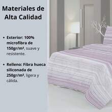 NOVOTEXTIL－可翻轉印花冬季羽絨被，採用矽化中空纖維製成。密度350克。 -✅ 24/72 小時內送貨至西班牙全境 - 塔什幹，105 公分床（200x260 公分） - 玫紅色 - 查看 3