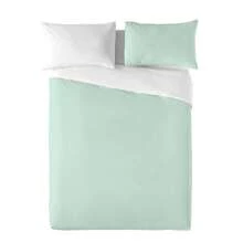 Naturals Couette réversible bicolore unie - ✅ Livraison en 2 à 5 jours - Coton extra doux - 144 fils au pouce carré - Lit 90/105/135/150/180/200 - Fabriqué en Espagne - Vert 702 / Blanc - Voir 5