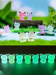 10 pièces de petits canards lumineux, décorations de voiture, mignonnes décorations faites à la main en résine, faveurs de fête de vacances, cadeaux d'anniversaire, décorations intérieures, décorations de la maison, décorations de scène couleurs aléatoires