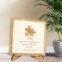 Mother's Day Photo Frame Wooden Decorations Puzzle Letter Photo Frame Father's Day Indoor Decor Desktop Decor Present - Dad - View 2