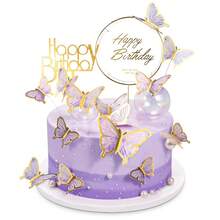 3Pcs Butterfly Cake Topper Cakes Decoration Simulation Butterfly Wedding Crafts Party Decoration DIY Home Wall Stickers - Multicolor - View 2
