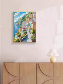 1 件 DIY 钻石画套件 - 风景小镇、住宅家居装饰、11.8*15.7 英寸、全钻