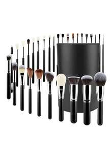 30pcs Professional Makeup Brush Set, Eye Shadow & Nose Contour Brushes, High-End Makeup Artist Portable Brush Kit - Multicolor - View 11