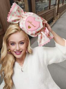 Bolsa Transversal Divertida e Fofa com Formato de Doce e Estampa de Poá para Meninas, Bolsas e Bolsas Novidade, Bolsa de Ombro e Bolsa Clutch para Mulheres