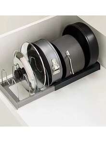 1 件锅架收纳架，可扩展锅盖架，用于厨房储存和整理，可拆卸锅架和锅架，厨房配件