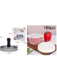 1PC Premium Non-Stick Burger Press And Patty Separation Papers - Effortless Patty Maker For Perfect Meat, Beef, Cheese, And Veggie Burgers - Ideal For Grill, Griddle, BBQ, And Barbecue Cooking