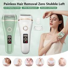 YTWO Dispositivo de depilación eléctrico recargable de 600mAh, afeitadora inalámbrica para cara, brazos, piernas, áreas sensibles, bikini, uso en seco y húmedo, indoloro, lavable, con opciones de color dual, adecuado como regalo - Multicolor - Ver 4