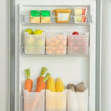 1 pieza/3 piezas Organizador de refrigerador, caja de almacenamiento de alimentos frescos, organizador de vegetales, frutas, especias para la puerta lateral del refrigerador, contenedor de almacenamiento de alimentos para la cocina