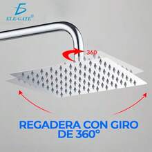Regadera HOG.116 Cuadrada Tipo Lluvia de Acero Inoxidable ELE-GATE - Plateado - Ver 6