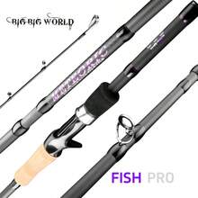 BIGBIGWORLD 5 Sections 2.4m 2.58m 2.7m Lure Linght 10-30g METEOIC Carbon Spinning Casting Travel Lure Fishing Rod Perigee And Farthrow KL Guide Sea EVA Black Short Section For Easy Portability Ultra Light - Black - View 1