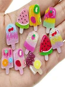 10 件/套冰箱贴冰箱贴纸 - 碳酸饮料、水果、冰淇淋、冰棒、草莓、西瓜仿真食物玩具家居装饰 DIY 磁铁 - 水果冰淇淋色 - 查看 8