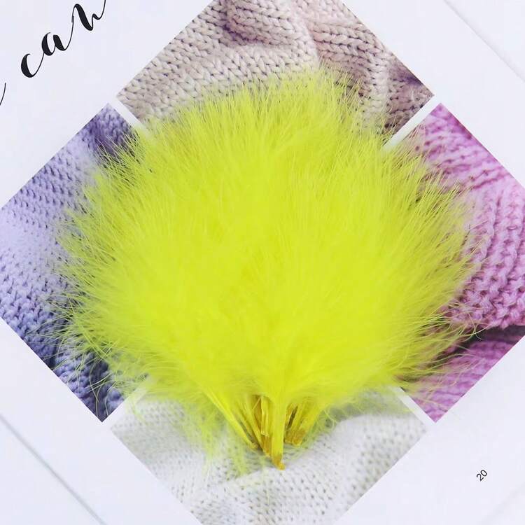 50 piezas de plumas de pavo de alta calidad, plumas de marabú rosa pálido a granel de 7-12 cm, material para manualidades, decoración de bodas y anudado de moscas - Multicolor - Añade 13