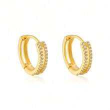 Boucles d'oreilles micro-incrustées à double couche, design de niche, boucles d'oreilles haut de gamme en argent sterling, cadeau de la Saint-Valentin pour femmes