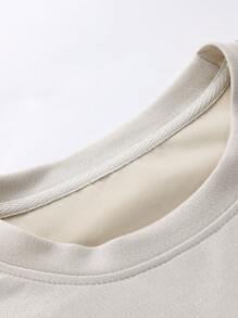Camiseta de manga corta casual de estilo vintage con texto impreso para hombre, cuello redondo, hombros caídos, suelta, para uso diario, ir al trabajo, regalo para novio, salir