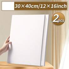 2 包预拉伸帆布板、木质框架、布料材质、多种尺寸适用于绘画、素描、油画、丙烯画、蛋彩画、艺术家、专业人士、成人的艺术用品 - 包括 5x7、8x10、6x6、8x8、12x12、9x12、12x16、16x20 英寸、返校、学校用品