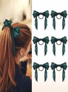 6 Pièces Chouchous à nœud papillon Élastiques Soyeux Bandes de Cheveux Corde à Cheveux nœud de Cheveux Supports de Queue de Cheval Accessoires pour Filles
