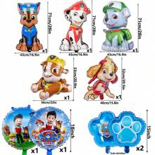 Paw Patrol Latex Balloon Foil Number Balloons Birthday Party Decorations, Happy Birthday Balloon Combination Perfect For Birthday Adult Gift Party Wall Decorative Balloon Set