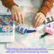 Kit de Ponto de Malha Adulto DIY, Artesanato de Tapete Padrão de Borboleta Impressa em Tela Colorida, Kit de Bordado Manual para Iniciantes Artesanato Decoração Doméstica, Kit de Tapete de Ponto de Malha DIY para Iniciantes Decoração Doméstica em Tela