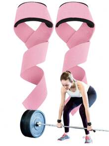 1 套粉色杠铃垫肩垫，包括 1 个垫子、1 对脚踝绑带和 1 对腕带，适合健身、瑜伽、燃脂 - 粉色 - 查看 9