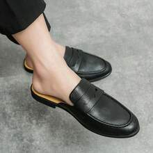 New Men Sandals Minimalist Solid Color, Cooling Comfortable Breathable Anti-Slip Casual Beach Camping Party Versatile Shoes - Black - View 4