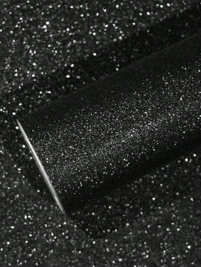 1 Rotolo di carta da parati adesiva rimovibile con glitter neri e argento, adatta per decorare pareti di camera da letto, armadi, cassetti, mobili, bagno, camera, soggiorno, decorazione per la casa