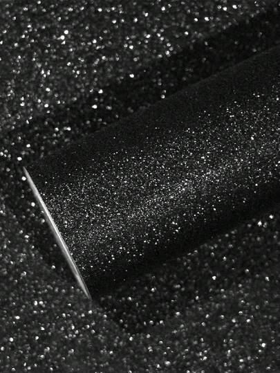 1 rulle glänsande svart & silver självhäftande tapet, avtagbar, lämplig för sovrumsväggar, kan klistras och skalas bort, lämplig för skåp, lådor, kommoder, heminredning, väggdekor, badrumsinredning, sovrumsinredning, vardagsrumsinredning, husinredning, heminredning, vardagsrumstapet, väggklistermärken, väggkonst tapet