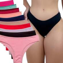 Kit 10 Calcinha Em Algodão Tanga Conforto